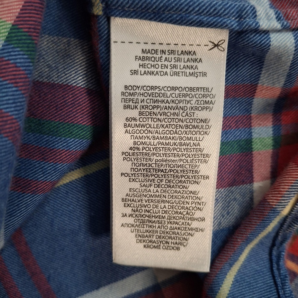Ralph Lauren Performance Flannel Shirt Mens Large Blue Red Classic Fit Plaid - Picture 5 of 9